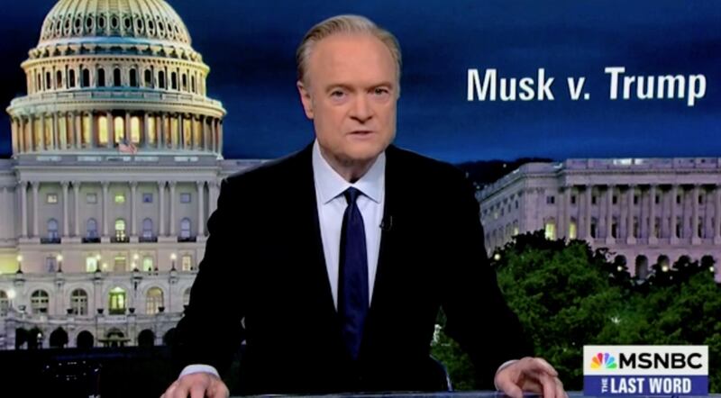 Lawrence O'Donnell has called out Donald Trump's fear of Elon Musk once again.