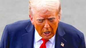 Donald Trump speaks to press before his departure at the White House route to attend a New York Yankees baseball game on September 11, 2025 in Washington, DC, United States.