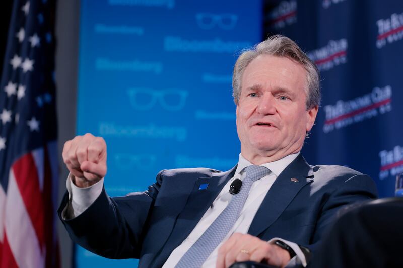 Brian Moynihan, Chairman and CEO of Bank of America, speaks with Economic Club of Washington Chair David Rubenstein at an event at the Ritz-Carlton on February 25, 2025 in Washington, DC. During his remarks Moynihan spoke about the U.S. economy, the health of the U.S. consumer, markets interest rates and the future of banking.
