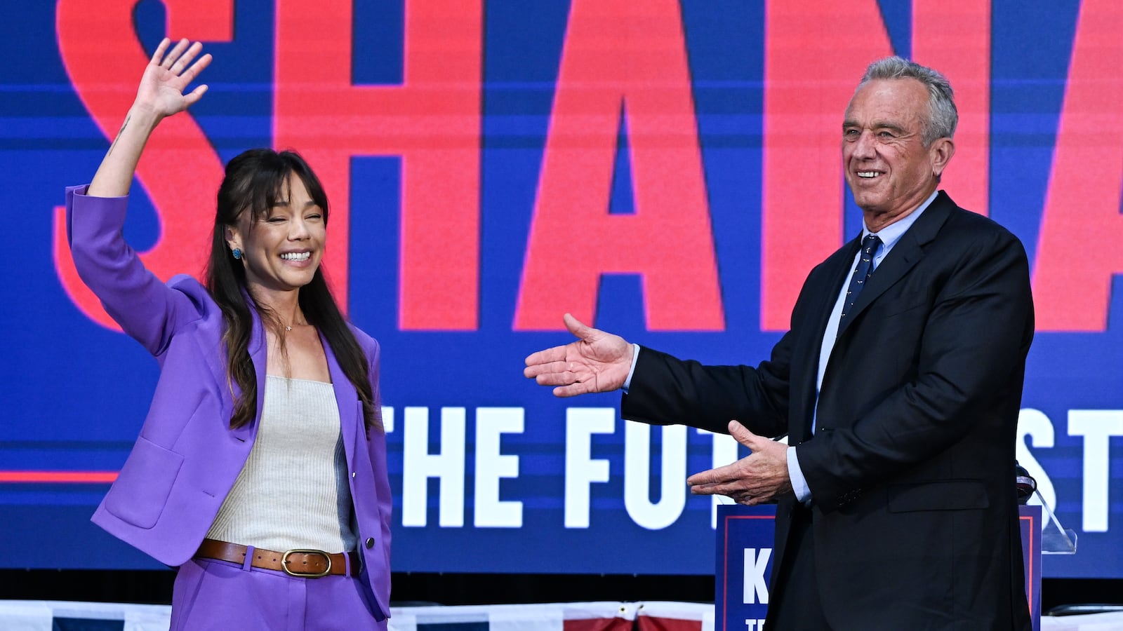 Robert F. Kennedy Jr. announced attorney, tech entrepreneur, and philanthropist Nicole Shanahan to the Kennedy campaign as his vice presidential running mate during an event in Oakland, California, United States on March 26, 2024.