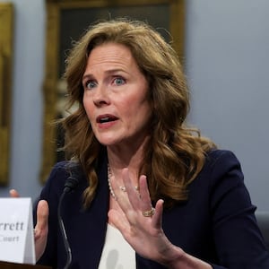 U.S. Supreme Court justices Amy Coney Barrett and Elena Kagan testify before a House Appropriations Financial Services and General Government Subcommittee hearing on the Supreme Court's annual budget request to Congress on Capitol Hill.