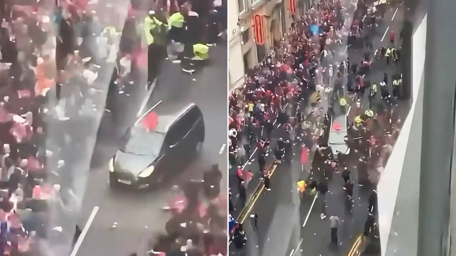 The Liverpool parade collision was shared on social media.