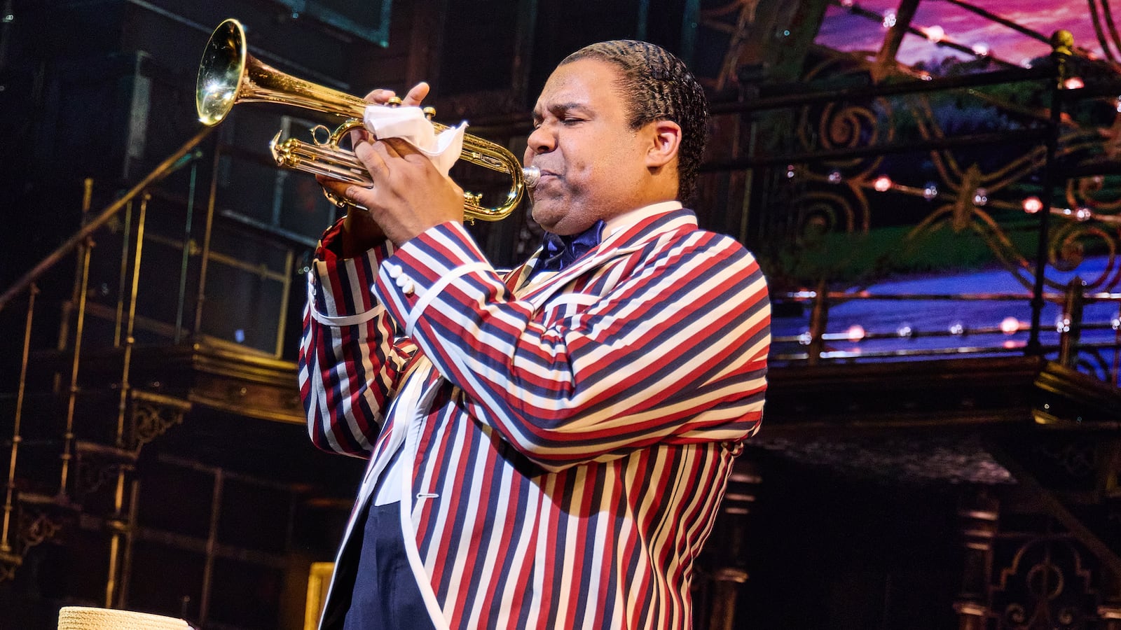 James Monroe Iglehart as Louis Armstrong in A Wonderful World: The Louis Armstrong Musical.