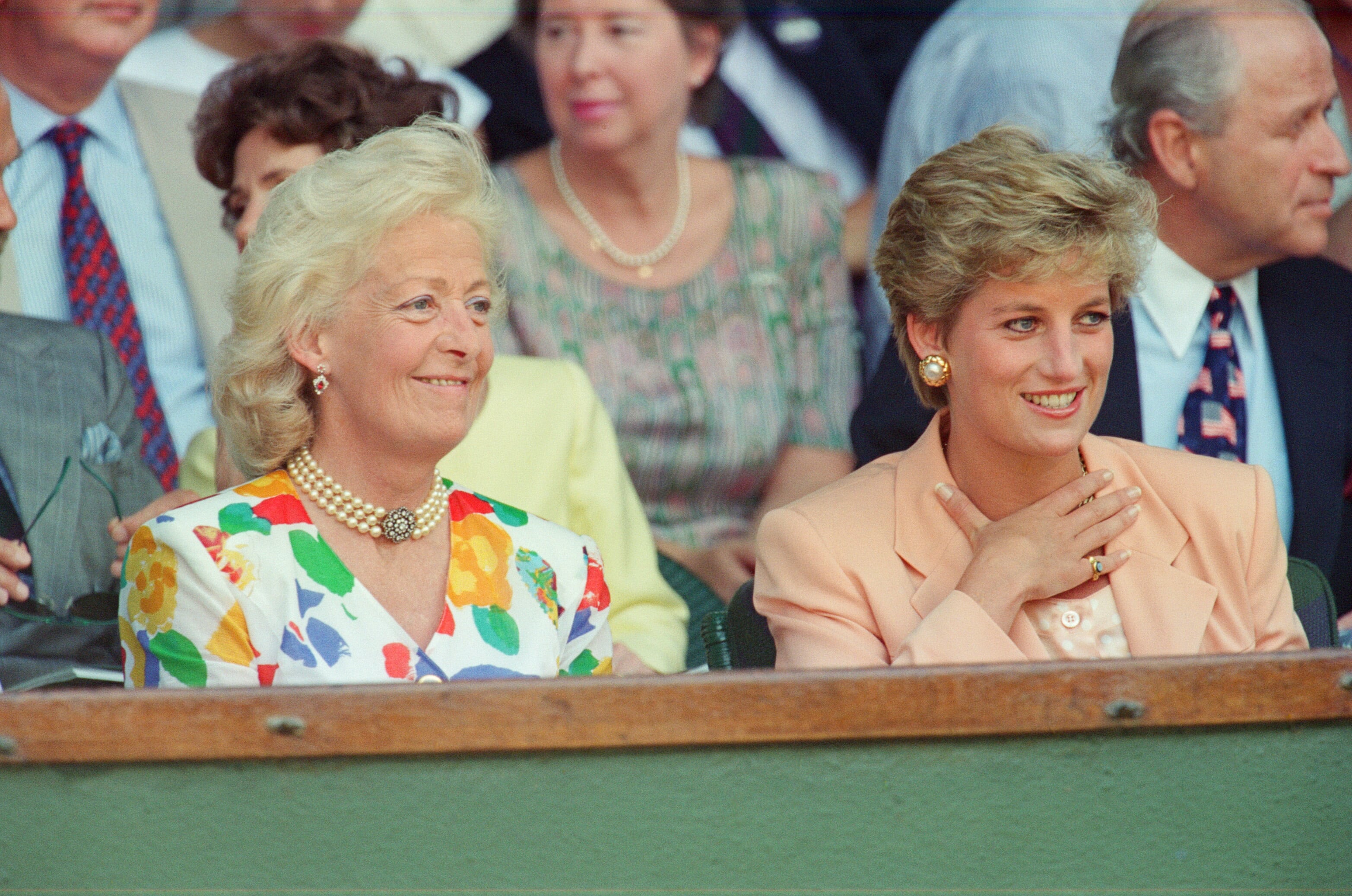 Princess Diana and her mother, Frances Shand Kydd, attend the Wimbledon Tennis Final in 1993.