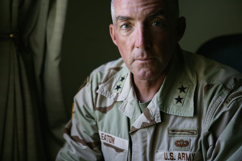 BAGHDAD, IRAQ - JUNE 15: General Paul Eaton, a two-star American General, poses June 15, 2004 in Baghdad, Iraq. Eaton preceded General Petraeus in overseeing the Coalition's training and integration activity with the new Iraqi forces. Eaton has left the position for a new post abroad. (Photo by Brent Stirton/Getty Images)