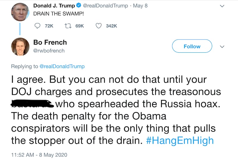 Screenshot of Bo French X post.