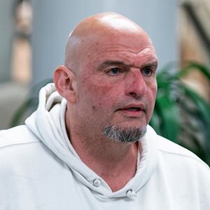 WASHINGTON, DC - MARCH 25: Sen. John Fetterman (D-PA) departs the US Capitol on March 25, 2025 in Washington, DC. Republicans are meeting as the Trump administration faces blowback after defense plans that were posted in a group chat including top cabinet officials on the Signal app were accidentally shared with Jeffrey Goldberg, the editor-in-chief of The Atlantic magazine. (Photo by Al Drago/Getty Images)