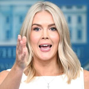 White House Press Secretary Karoline Leavitt speaks during the daily briefing in the Brady Briefing Room of the White House.