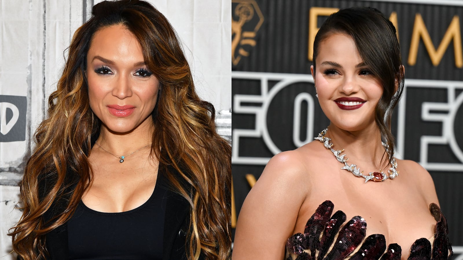 Mayte Garcia and Selena Gomez