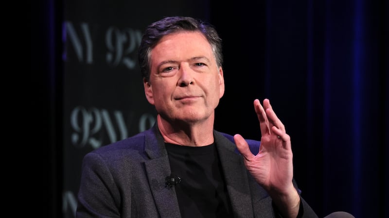 James Comey speaks onstage during Former FBI Director James Comey In Conversation With MSNBC's Nicolle Wallace at 92NY on May 30, 2023 in New York City.