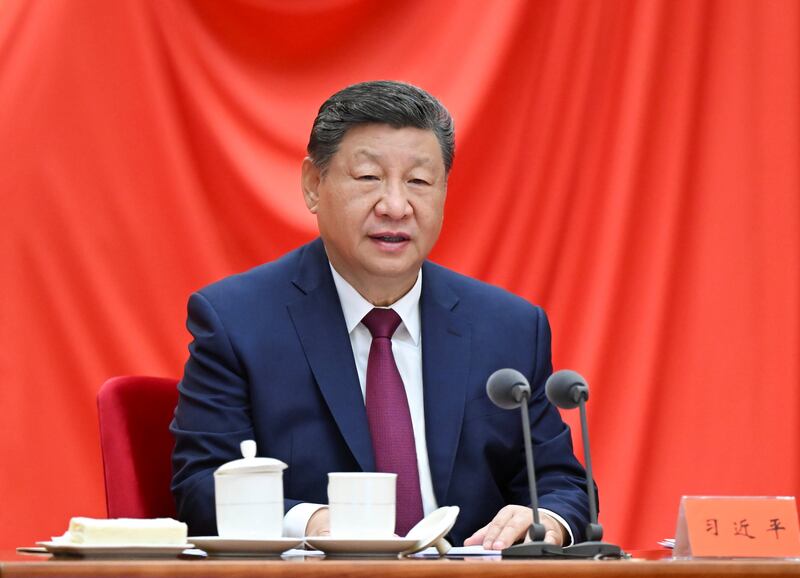 General Secretary of the Communist Party of China CPC Central Committee Xi Jinping, also Chinese president and chairman of the Central Military Commission, addresses the fifth plenary session of the 20th CPC Central Commission for Discipline Inspection CCDI on Jan. 12, 2026. (Photo by Xie Huanchi/Xinhua via Getty Images)