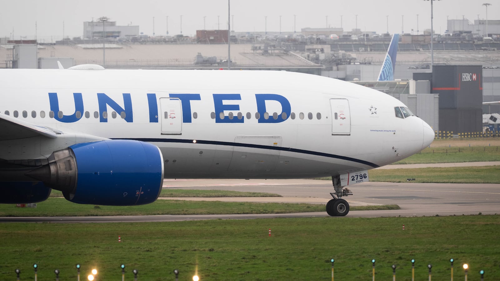 A United Airlines Boeing B777-300ER on the taxiway at Heathrow Airport, west London. Picture date: Saturday December 28, 2024. (Photo by James Manning/PA Images via Getty Images)