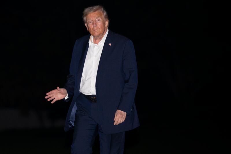 President Donald Trump returns to the White House on October 14, 2025 after a whirlwind trip to the Middle East where he signed a Gaza ceasefire deal at a summit with world leaders.