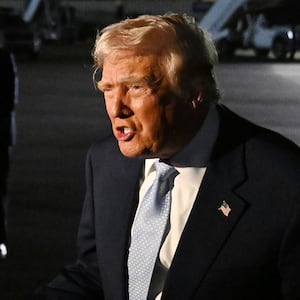 U.S. President Donald Trump speaks to reporters before boarding Air Force One on November 16, 2025 at Palm Beach International Airport in West Palm Beach, Florida. Trump spent the weekend at his Mar-A-Lago Club in Palm Beach, Florida.