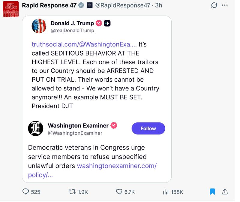 MAGA enthusiastically backed Trump's threats online.