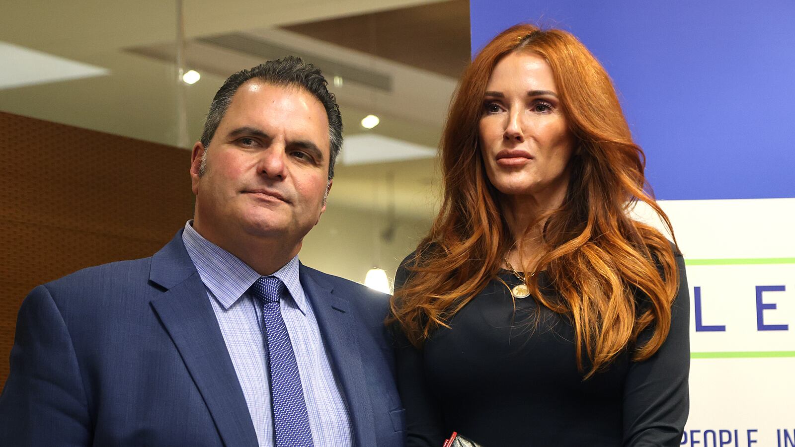 Everett Mayor Carlo DeMaria and his wife Stacy held a press conference at his lawyer's office to discuss the $1.1 million settlement in his defamation lawsuit against the Everett Leader Herald.