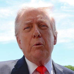 U.S. President Donald Trump speaks to reporters as he departs the White House in Washington, D.C., U.S., May 1, 2026.