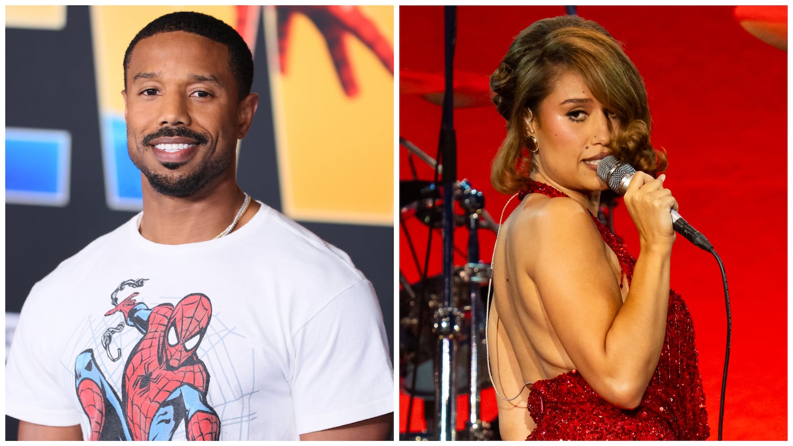 Michael B. Jordan (L) and Raye (R).