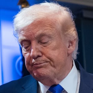 WASHINGTON, DC - FEBRUARY 20: U.S. President Donald Trump answers questions during a press briefing held at the White House February 20, 2026 in Washington, DC. The U.S. Supreme Court today ruled against Trump's use of emergency powers to implement international trade tariffs, a central portion of the administration's core economic policy.(Photo by Aaron Schwartz/Getty Images)