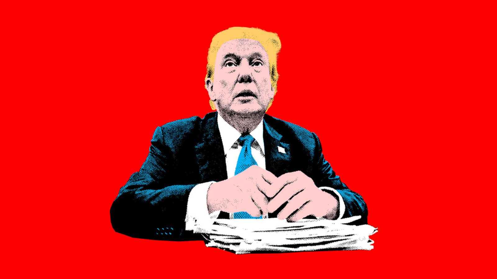 A photo illustration of Donald Trump