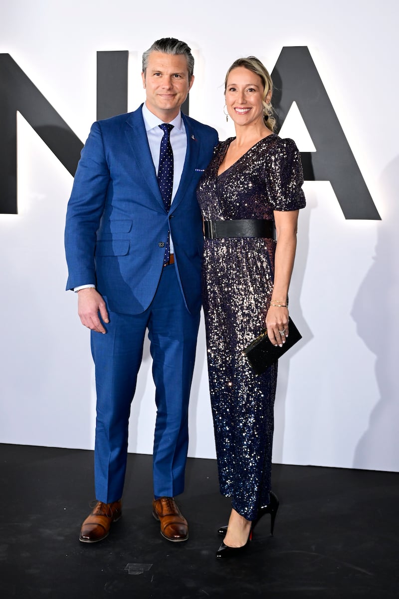 Pete Hegseth and Jennifer Rauchet at Amazon MGM Studios' film, "MELANIA" World Premiere held at the Trump-Kennedy Center on January 29, 2026 in Washington, D.C.