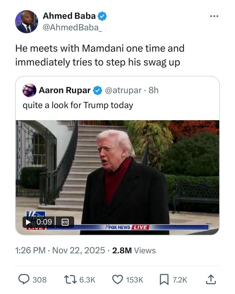 Social media users react to President Donald Trump's new scarf.