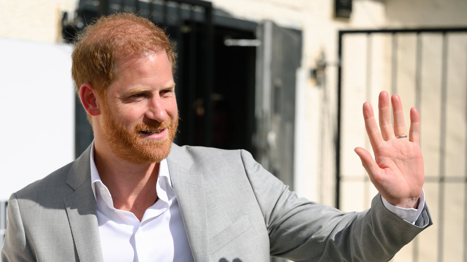 Prince Harry, Duke of Sussex, visits a community recording studio in Nottingham, England.