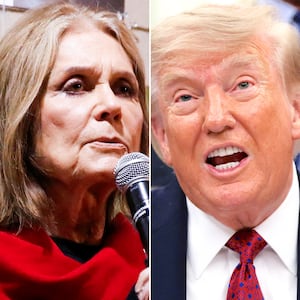 Gloria Steinem and Donald Trump.