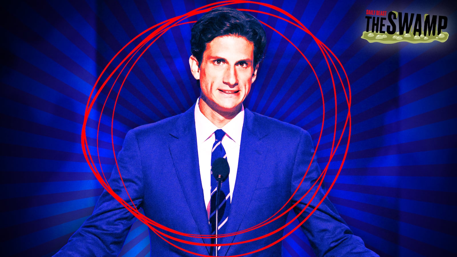 A photo illo illustration of Jack Schlossberg for The Swamp.