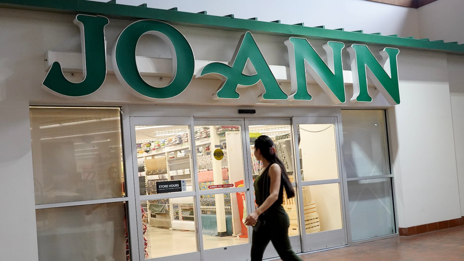 MIAMI, FLORIDA - FEBRUARY 13: The entrance to a JOANN Fabric and Crafts store slated to close on February 13, 2025 in Miami, Florida. The company announced it will be closing approximately 500 of its roughly 850 locations across the United States. (Photo by Joe Raedle/Getty Images)