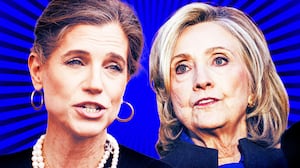 A photo illustration Nancy Mace and Hillary Clinton.