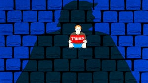 Empty trump rally illustration