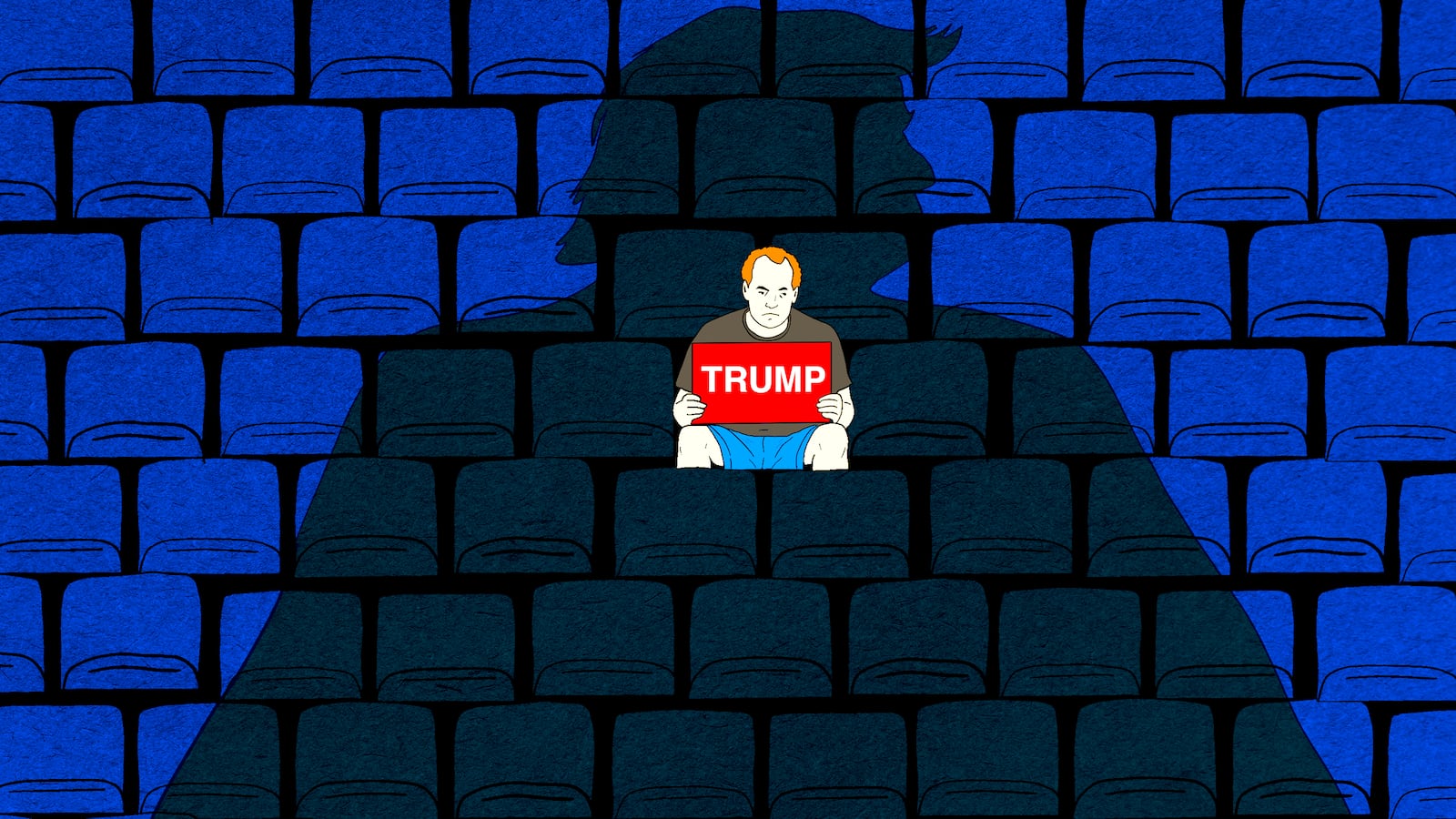 Empty trump rally illustration