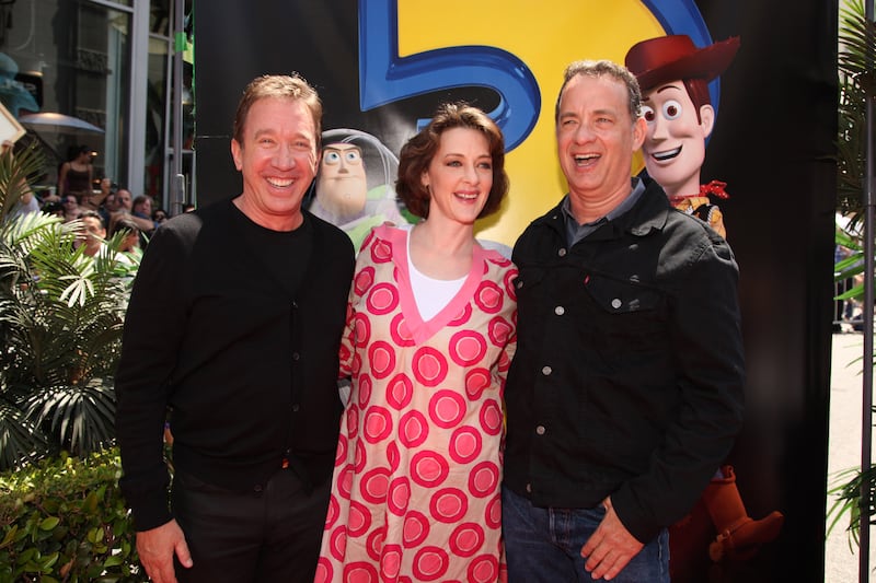 Tim Allen, Joan Cusack, and Tom Hanks at the World Premiere of “Toy Story 3” on June 13, 2010, in Hollywood, California.