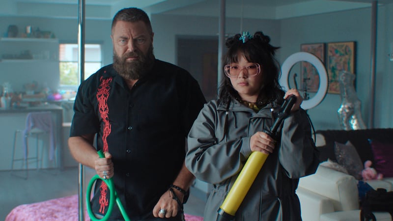 Nick Offerman and Thaddea Graham.