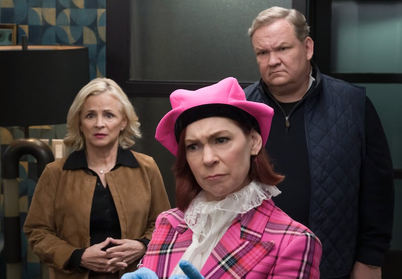 Amy Sedaris, Carrie Preston and Andy Richter.