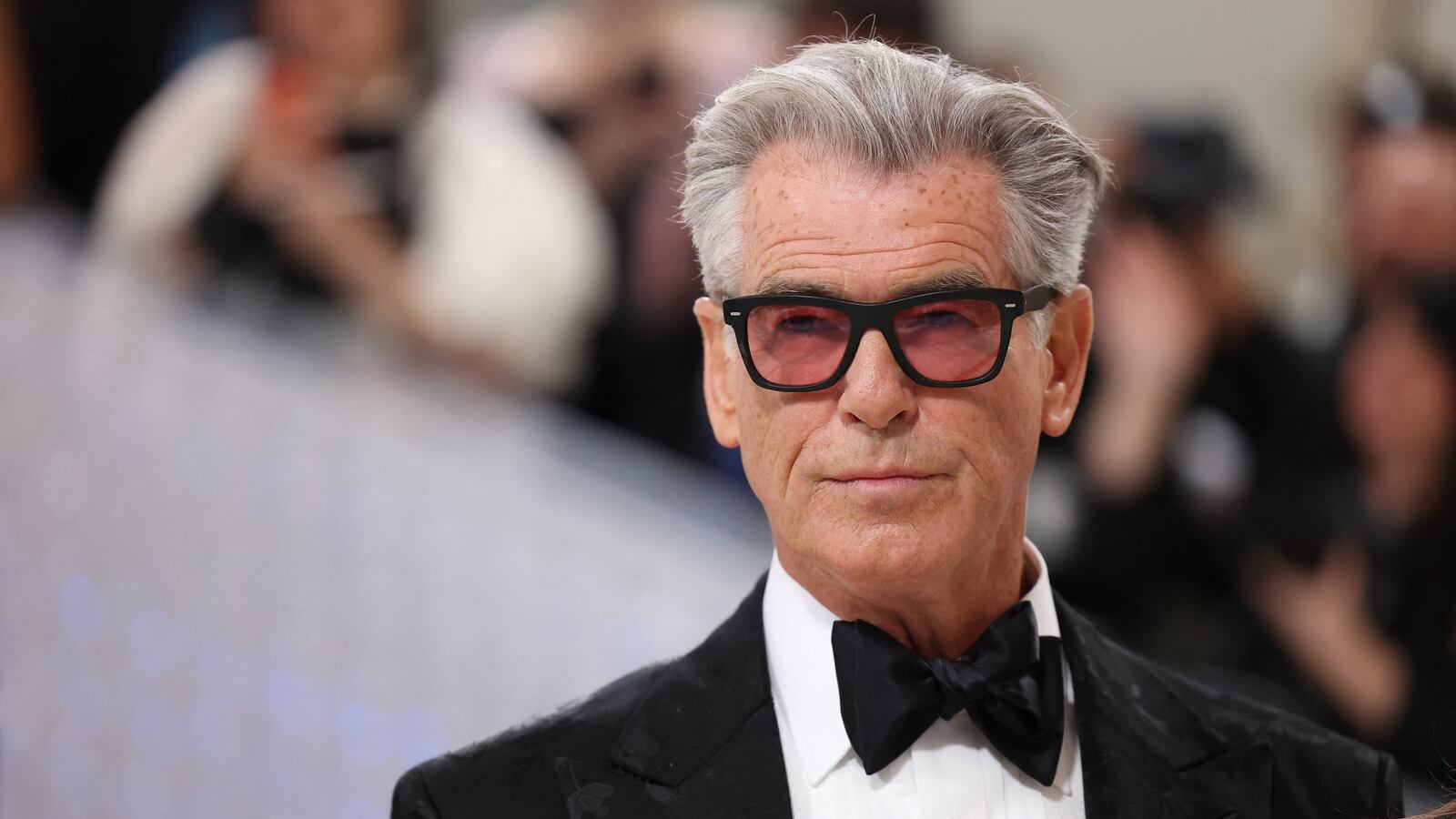Pierce Brosnan poses at the Met Gala in New York City, New York, May 1, 2023.