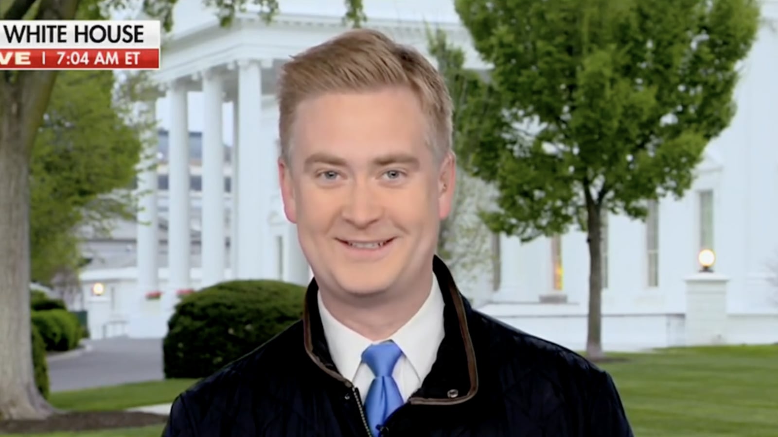 Peter Doocy is attacked by a bird.