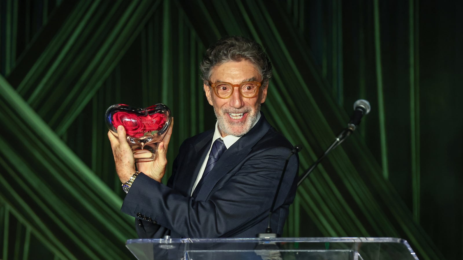 Chuck Lorre accepts an award onstage during Project Angel Food's Angel Awards 2026 at The Chuck Lorre Family Foundation Campus on September 26, 2026 in Los Angeles, California.