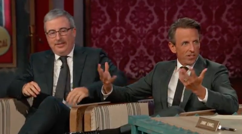 John Oliver and Seth Meyers