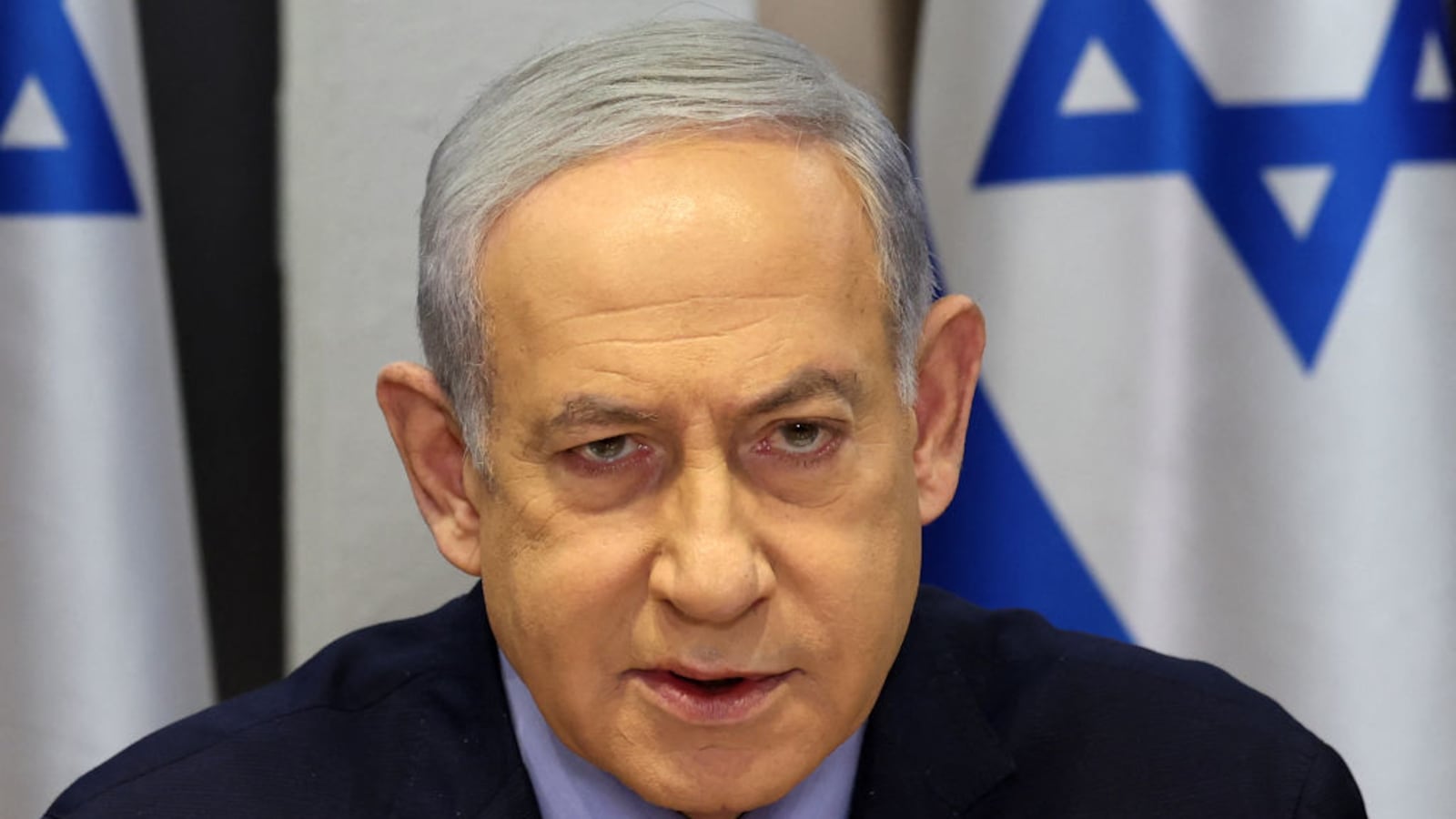 Israeli Prime Minister Benjamin Netanyahu chairs a Cabinet meeting.
