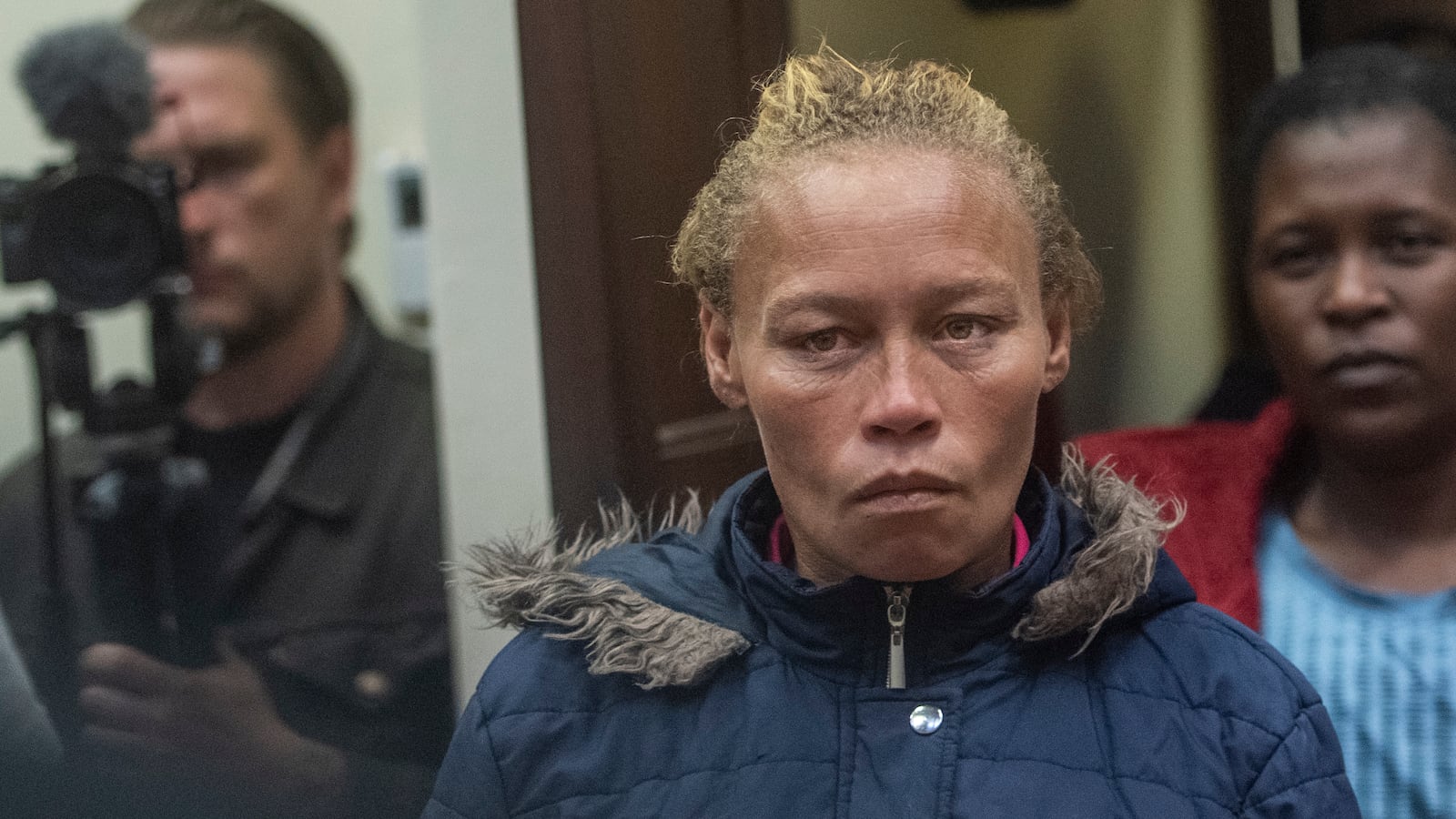 Kelly Smith, mother of missing Joslin Smith, during the Joslin Smith disappearance case at Vredenburg Magistrate's Court on March 07, 2024 in Vredenburg, South Africa.