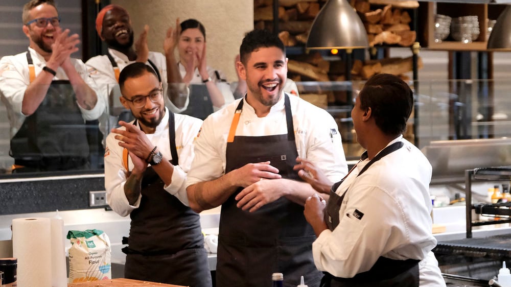 Photo still of Daniel Jacobs, Charly Pierre, Danny Garcia, Kaleena Bliss, and Manuel Barella Lopez in Top Chef