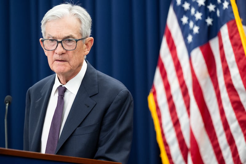 U.S. Federal Reserve Chair Jerome Powell speaks during a press conference at the Federal Reserve Board Building in Washington, DC, on January 28, 2026.