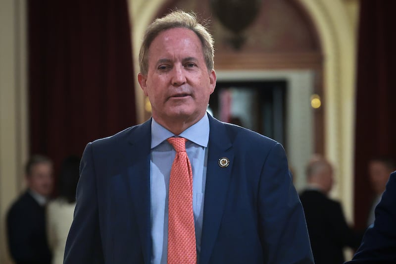 Texas Attorney General Ken Paxton arrives for the State of the Union address during a Joint Session of Congress at the U.S. Capitol on February 24, 2026, in Washington, DC.