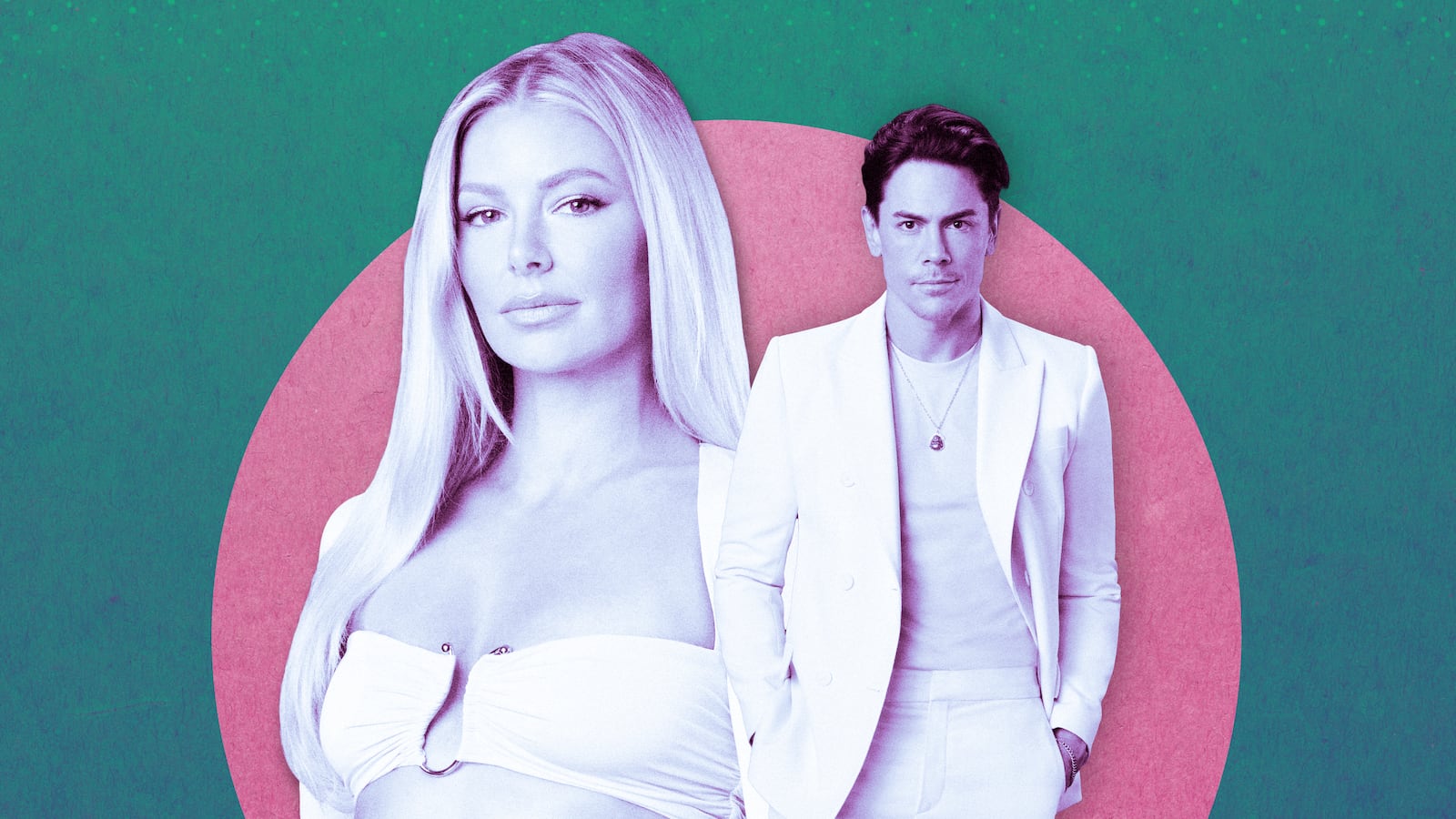 A photo illustration of Lisa Vanderpump and Tom Sandoval on Vanderpump Rules.