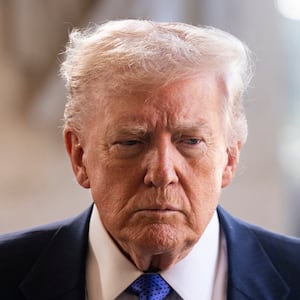 PALM BEACH, FLORIDA - FEBRUARY 1: U.S. President Donald Trump speaks to reporters and members of the media at Mar-a-Lago on February 1, 2026 in Palm Beach, Florida. Trump is attending the wedding of Dan Scavino, White House Deputy Chief of Staff, and Erin Elmore, the Department of State Director of Art in Embassies, at Mar-a-Lago.  (Photo by Al Drago/Getty Images)
