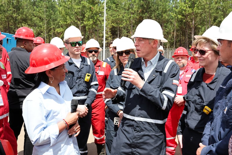 Rodriguez, U.S. Energy Secretary Chris Wright and U.S. Charge d’Affaires for Venezuela Laura Dogu toured an oil production facility last month. Trump has worked to get U.S. companies access to Venezuela's oil reserves.