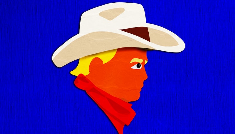 Donald Trump cowboy illustration