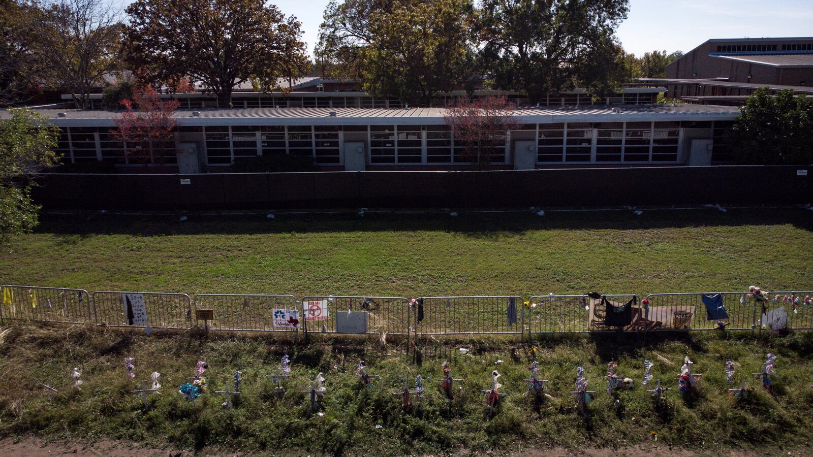 The outside of Robb Elementary School in Uvalde, Texas.